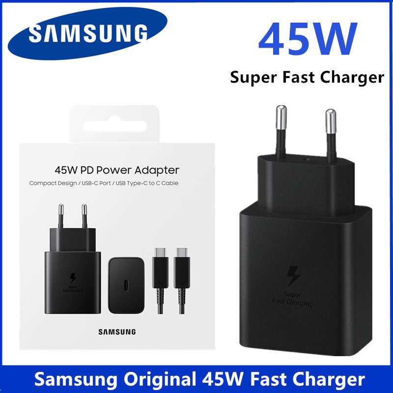 Original Samsung 45W USB-C Super Fast Charger - Black & White