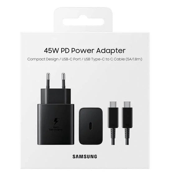 Original Samsung 45W USB-C Super Fast Charger - Black & White