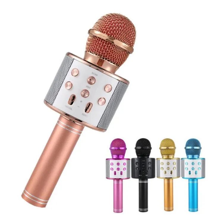 WS-858 Mic & Hifi Speaker,Wireless Bluetooth Karaoke Microphone, Voice Record